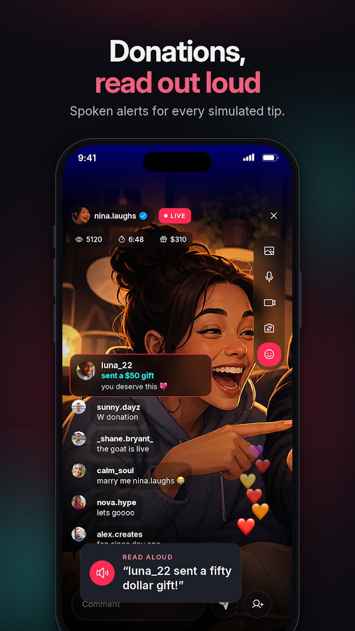 100K Live - Fake Live Stream screenshot