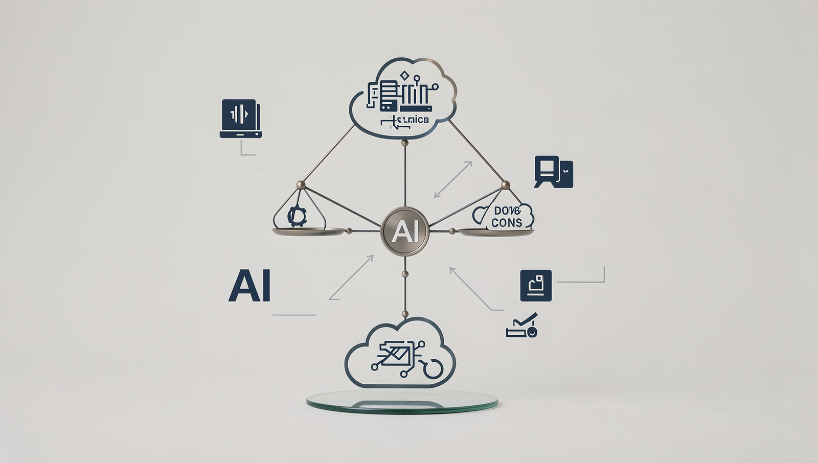 A balanced scale symbolizing ethics in AI coding, set in natural lighting.