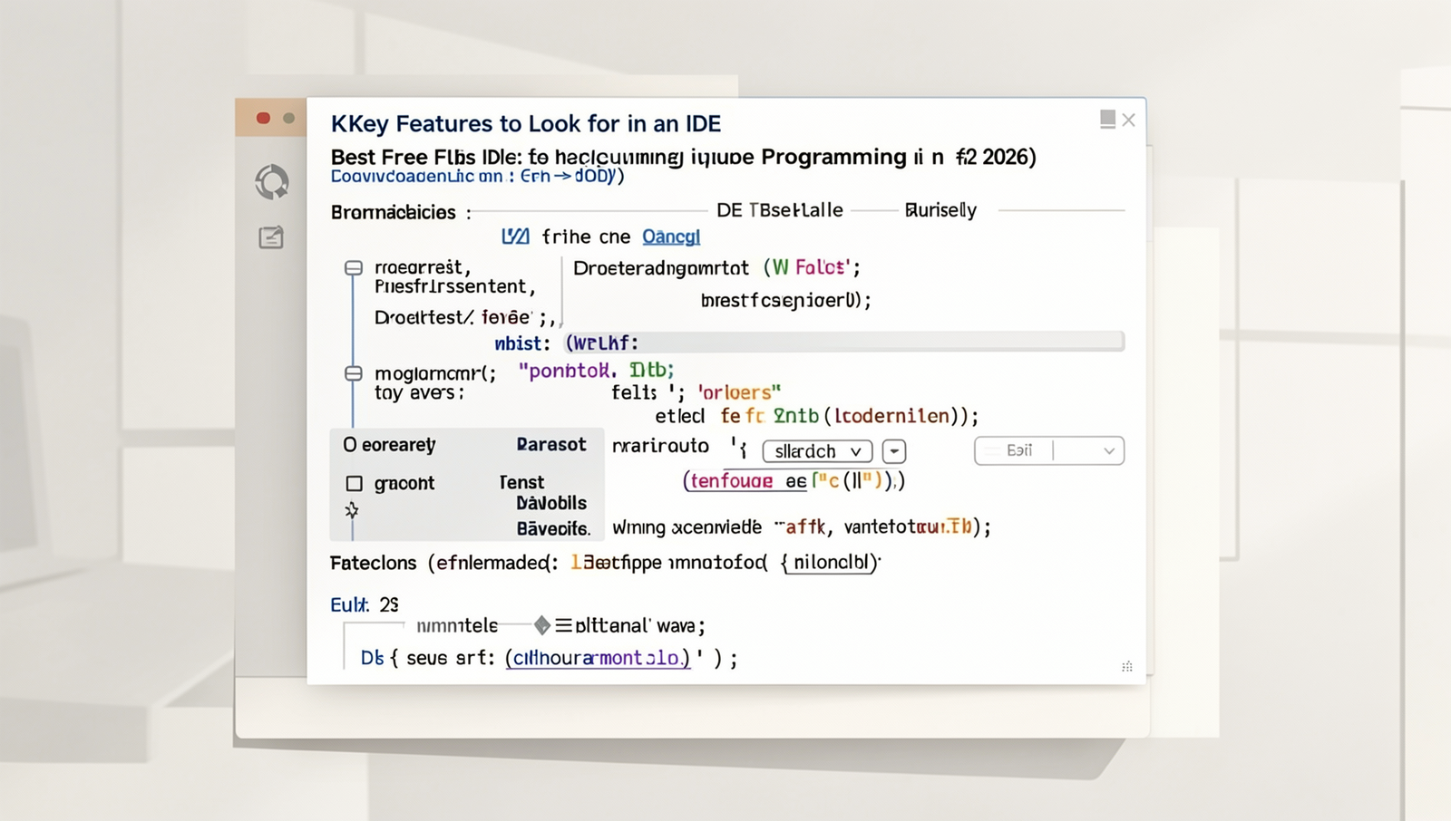 Checklist of essential IDE features for programming in 2026.