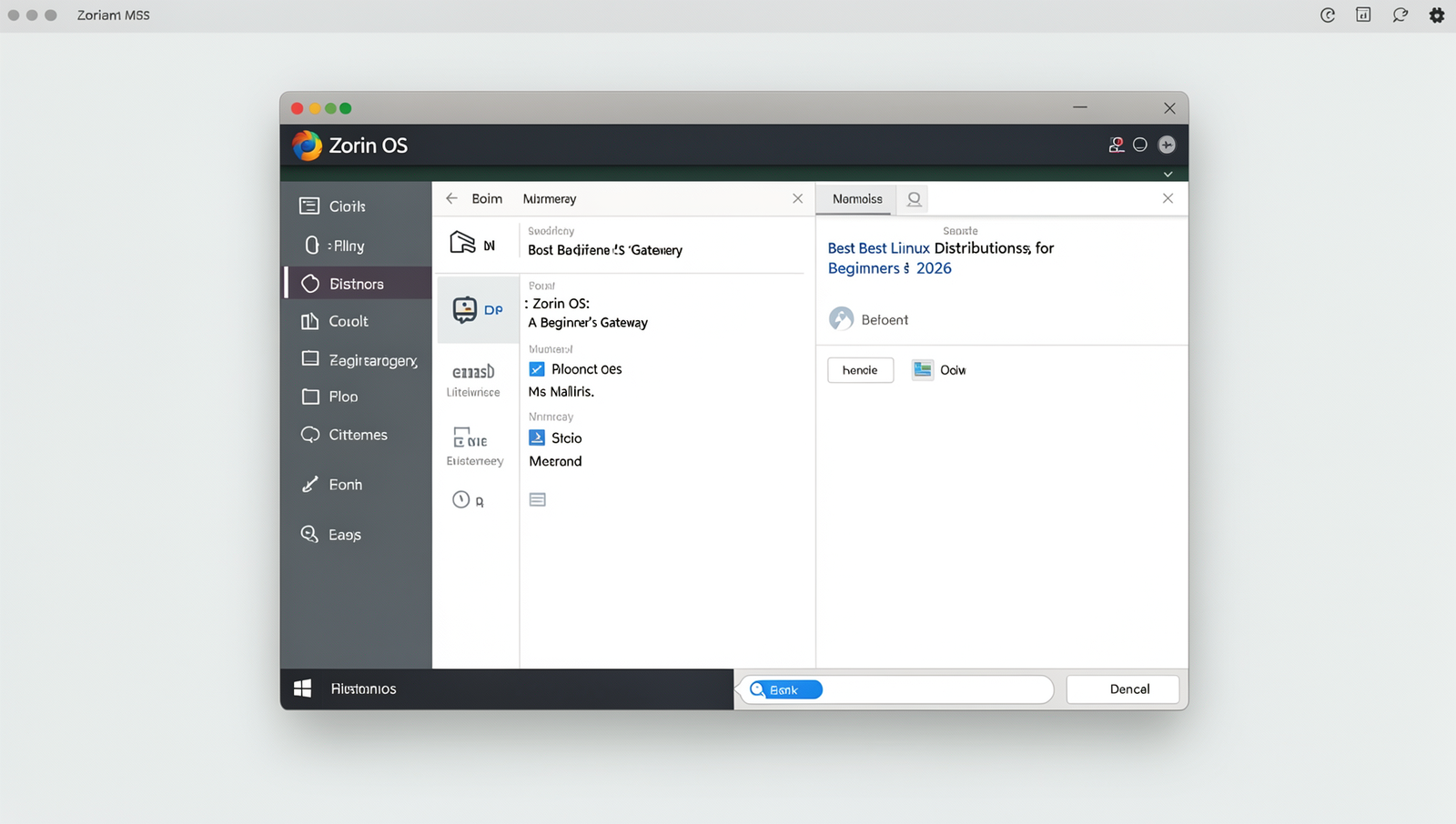 Screenshot of Zorin OS interface showcasing user-friendly design and features.