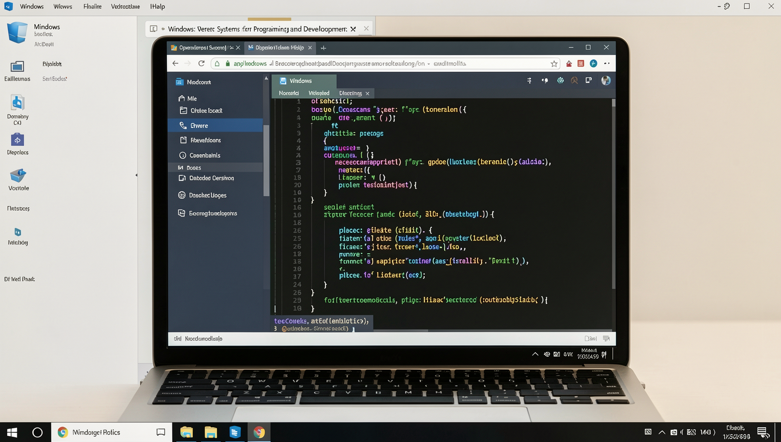 A Windows desktop displaying programming software in a professional setting.