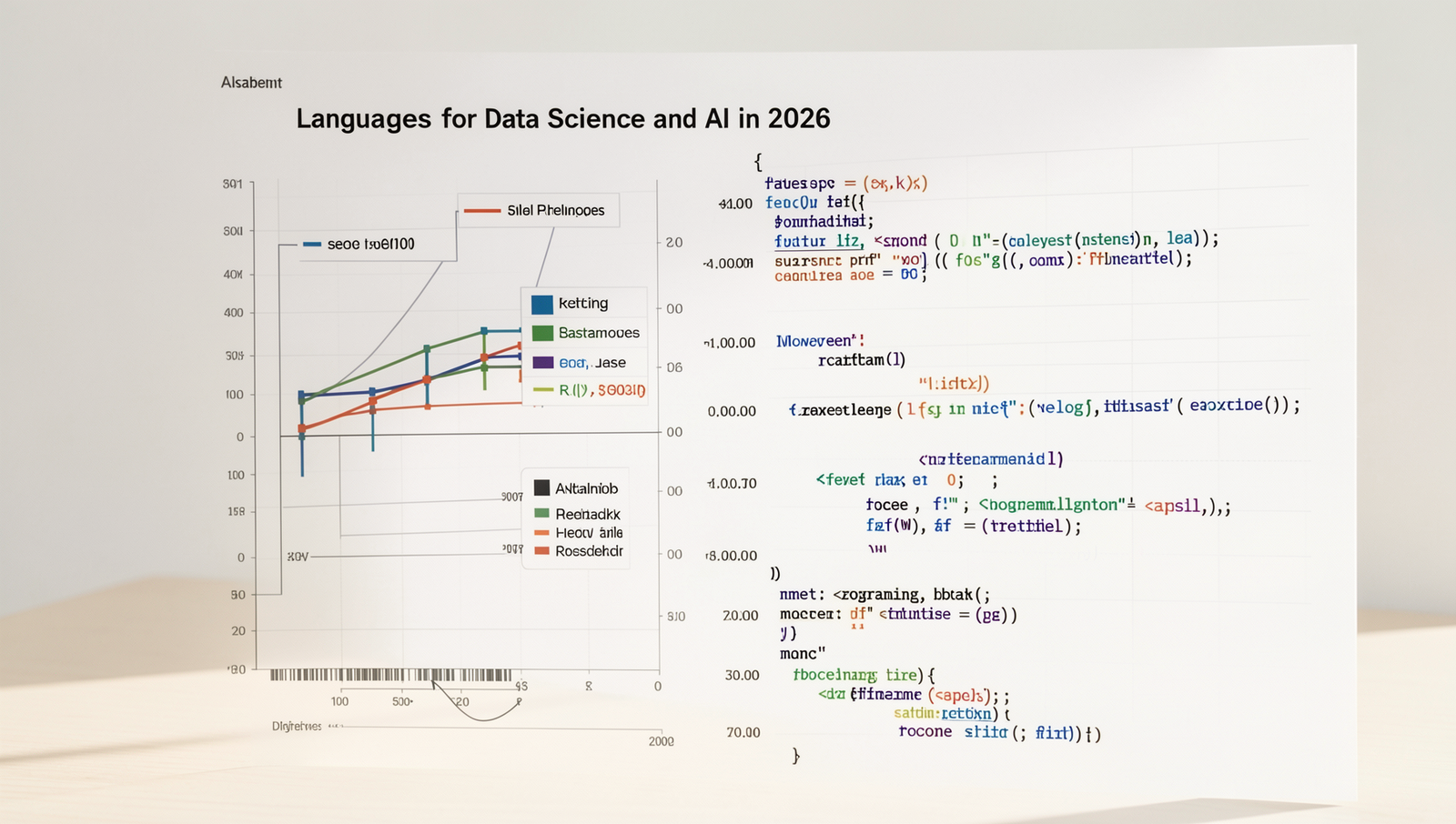 Detailed graphs and code snippets in Python and R for data science languages in 2026.