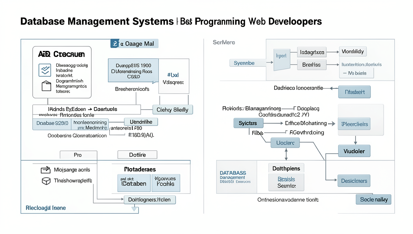 Infographic comparing various database management systems for web developers.
