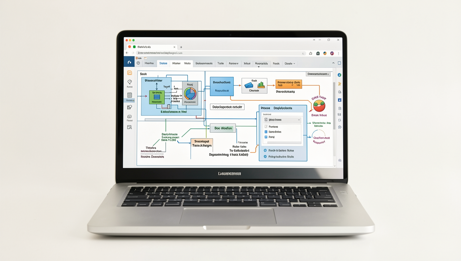 A detailed visual representation of development and deployment tools for web developers.