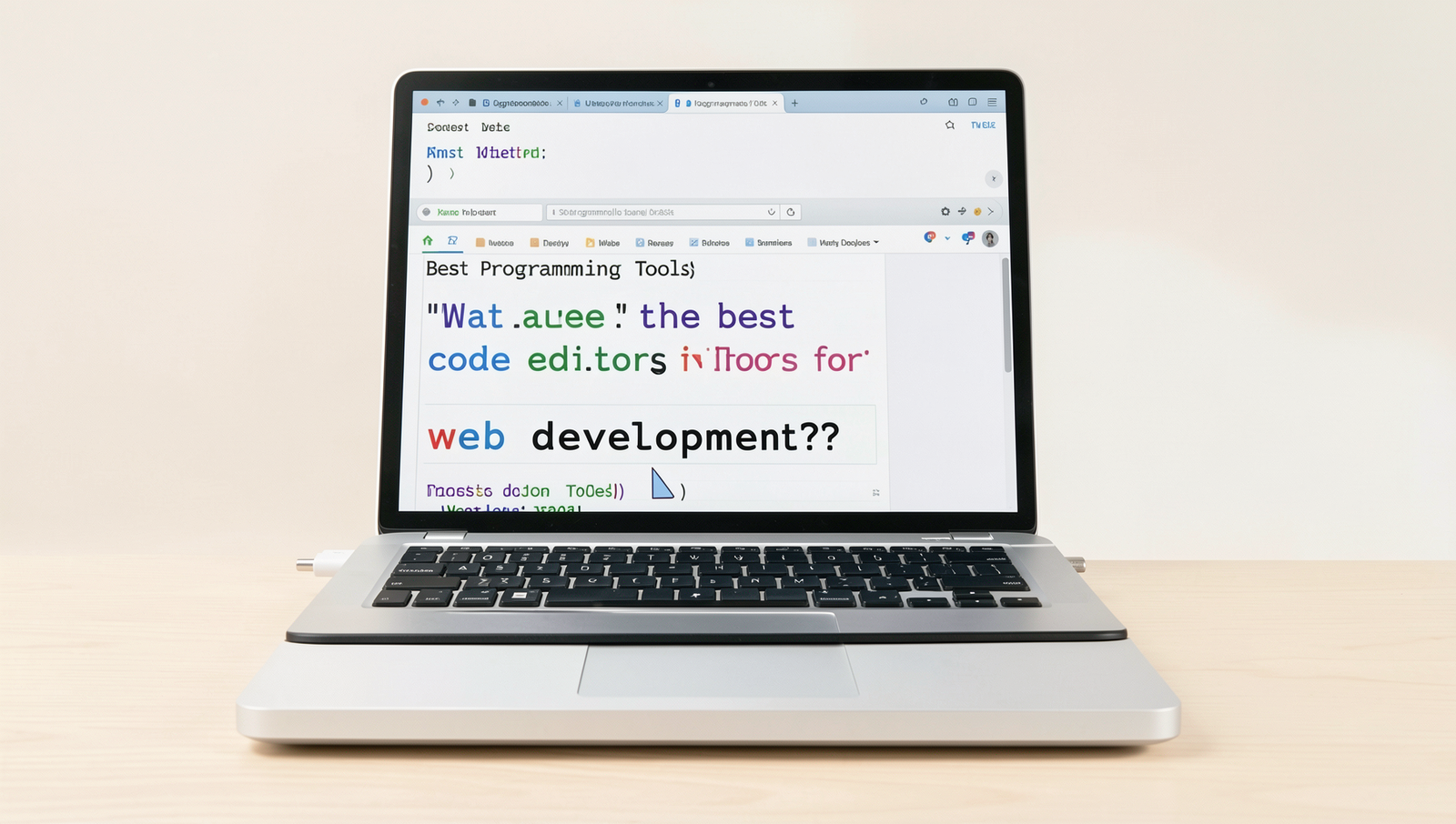 Illustration of top code editors for web development with features highlighted.