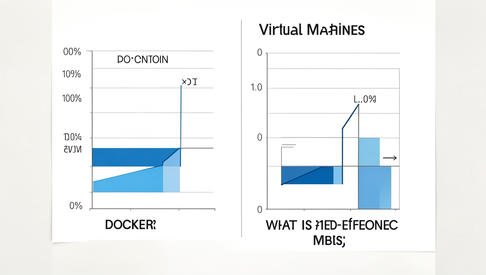 Graph comparing performance metrics of Docker and Virtual Machines in resource efficiency.