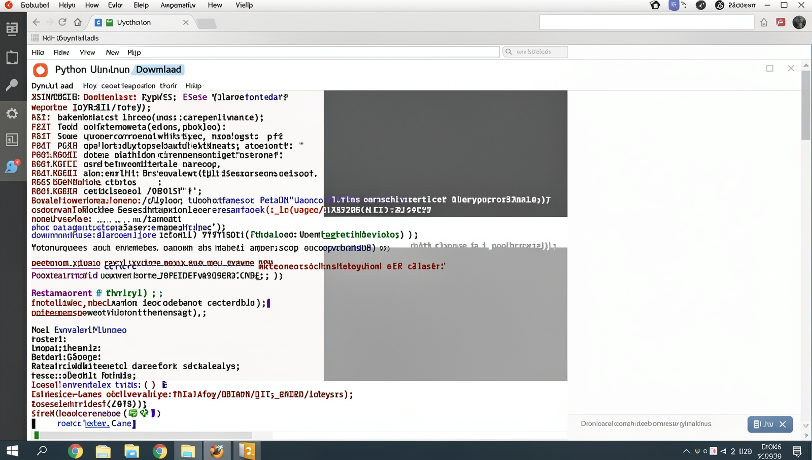 Screenshot of the Python download page on a Linux desktop environment.