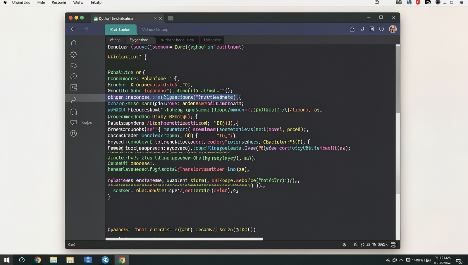 Photorealistic image of Visual Studio Code with Python extension on a Linux desktop.