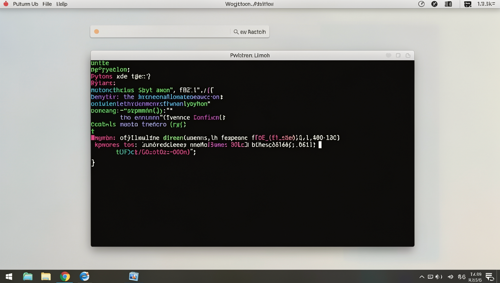 Realistic terminal window displaying command to run a Python program on Linux.