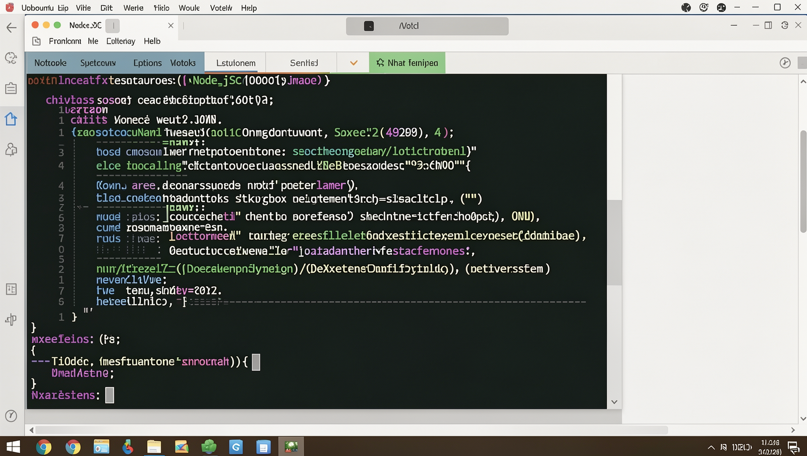 Screenshot of Node.js documentation showcasing features in a Linux terminal interface.