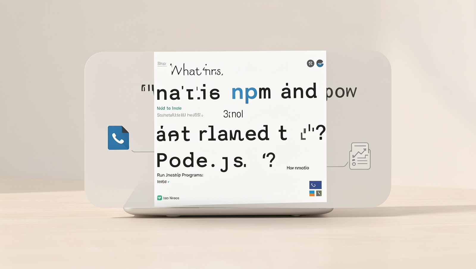 Diagram illustrating npm's role in managing Node.js packages.