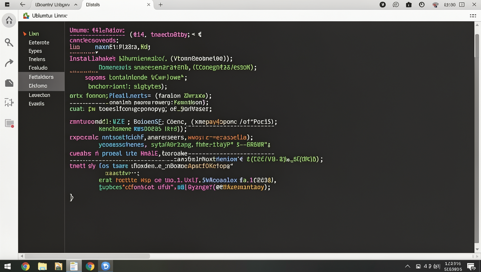 Realistic Linux desktop showing installation type options in a tutorial interface.