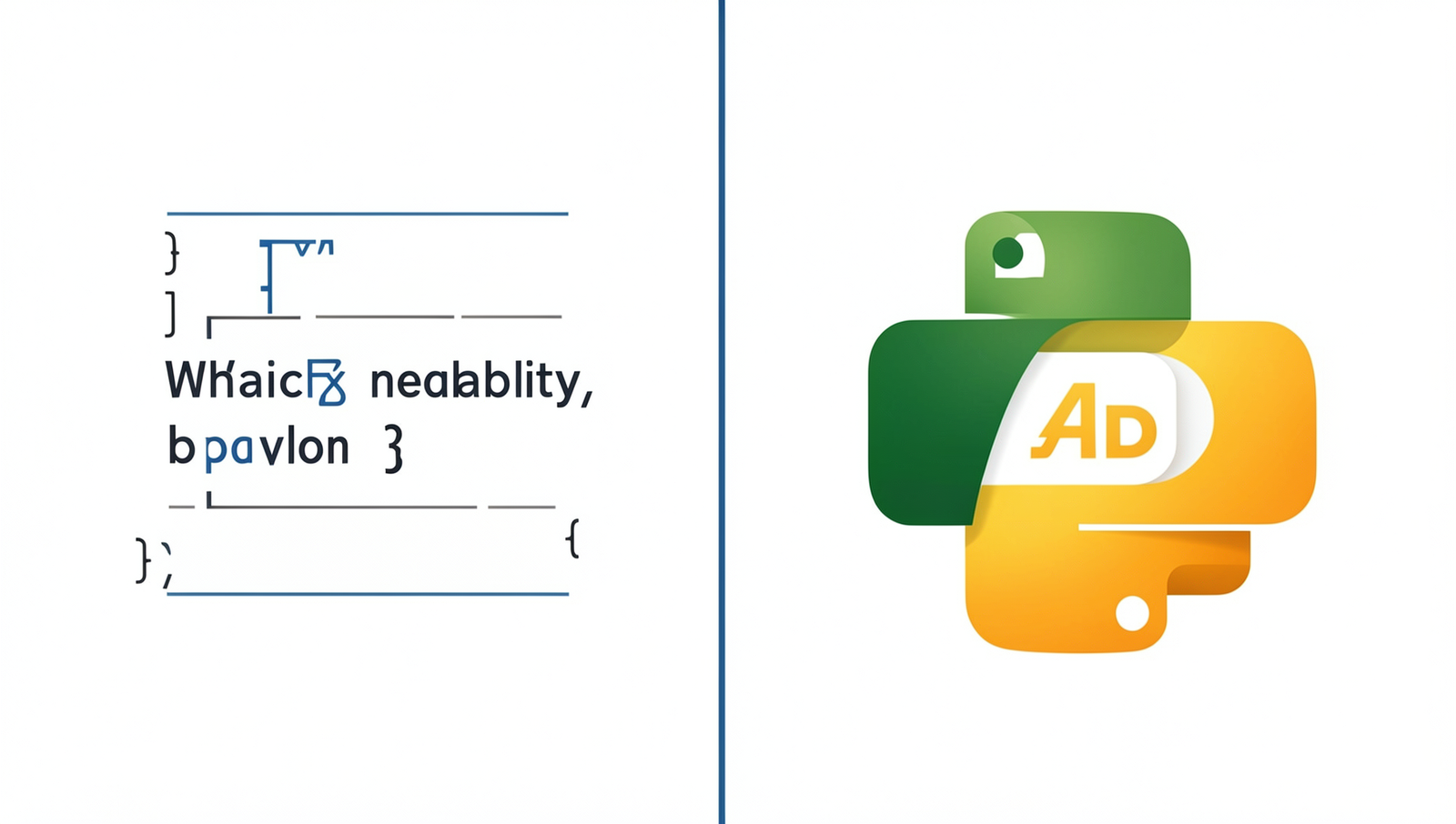 Side-by-side comparison of Java and Python code snippets highlighting syntax differences.