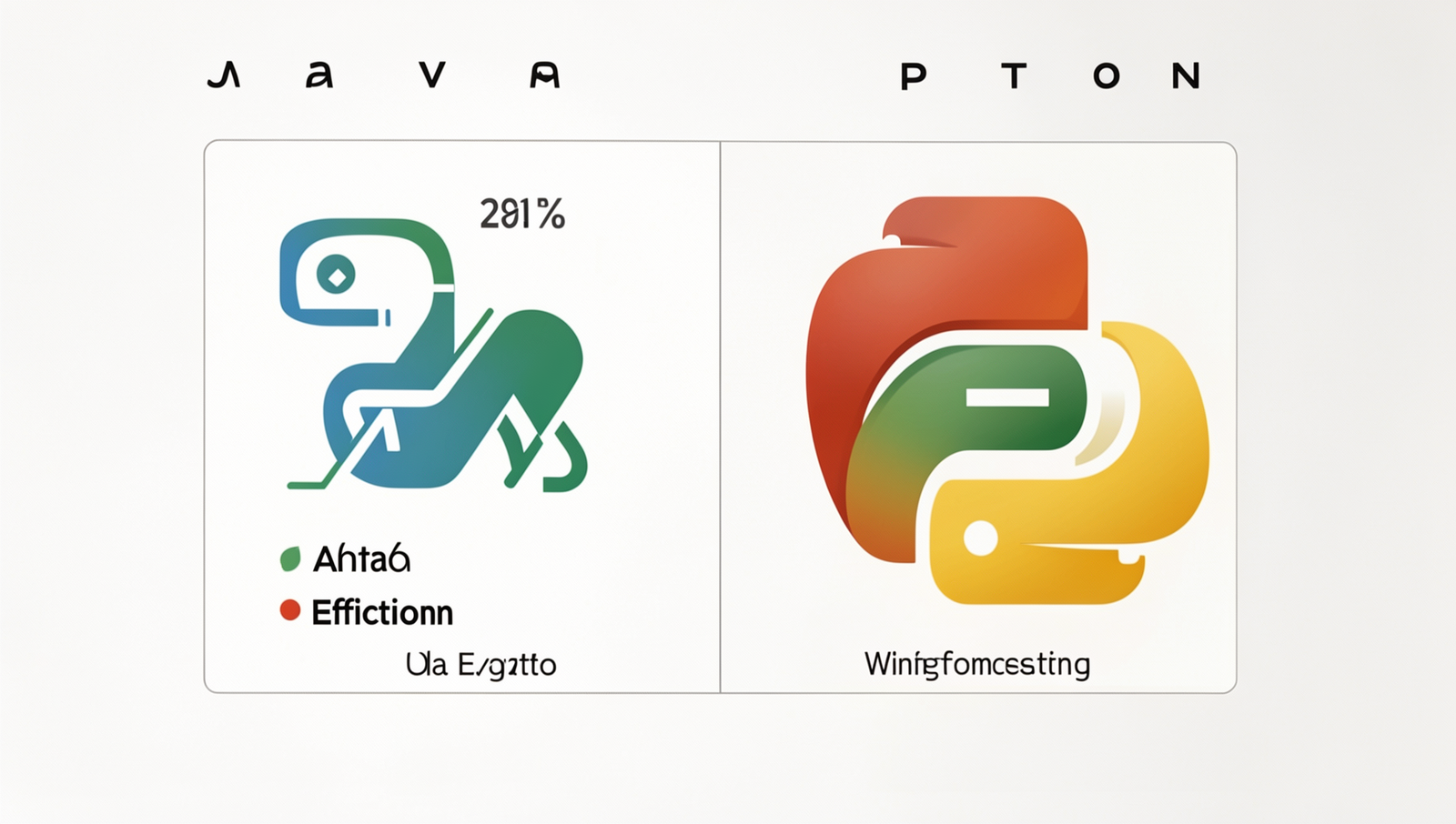 Performance metrics comparison of Java and Python in a technical diagram.