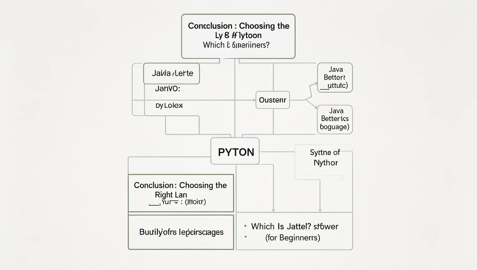 Detailed decision-making flowchart comparing Java and Python for beginners.