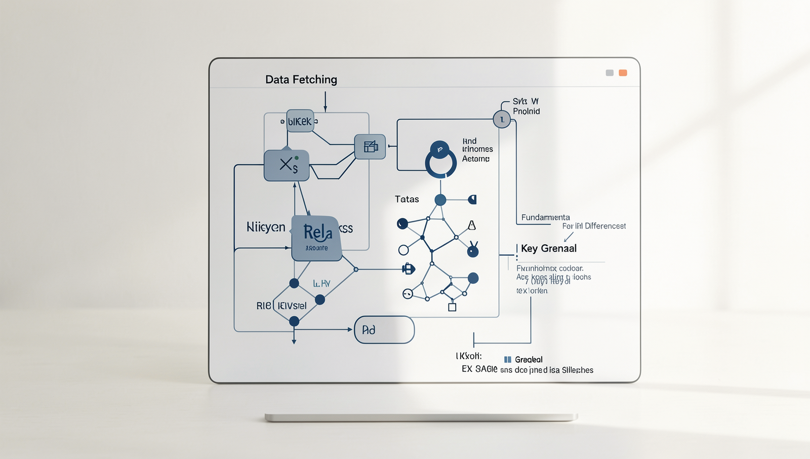 Illustration comparing data fetching methods of REST API and GraphQL.