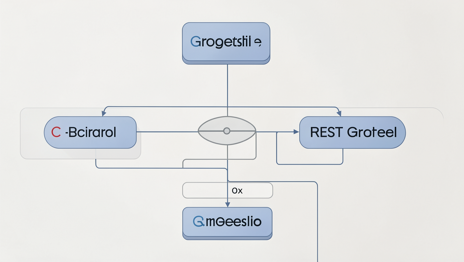 Detailed decision tree comparing REST and GraphQL APIs in a technical diagram style.