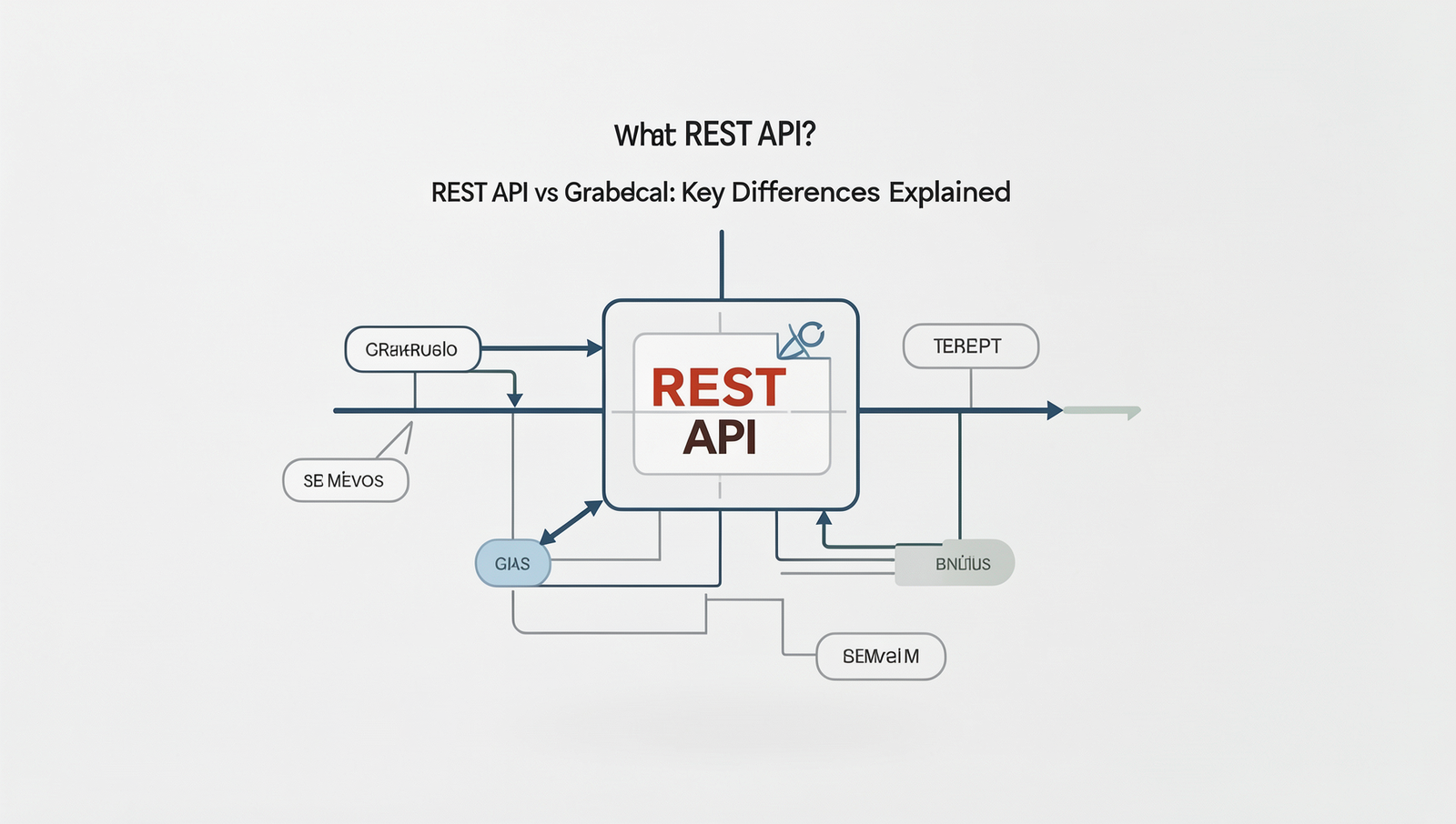 Detailed diagram comparing REST API and GraphQL with key differences.