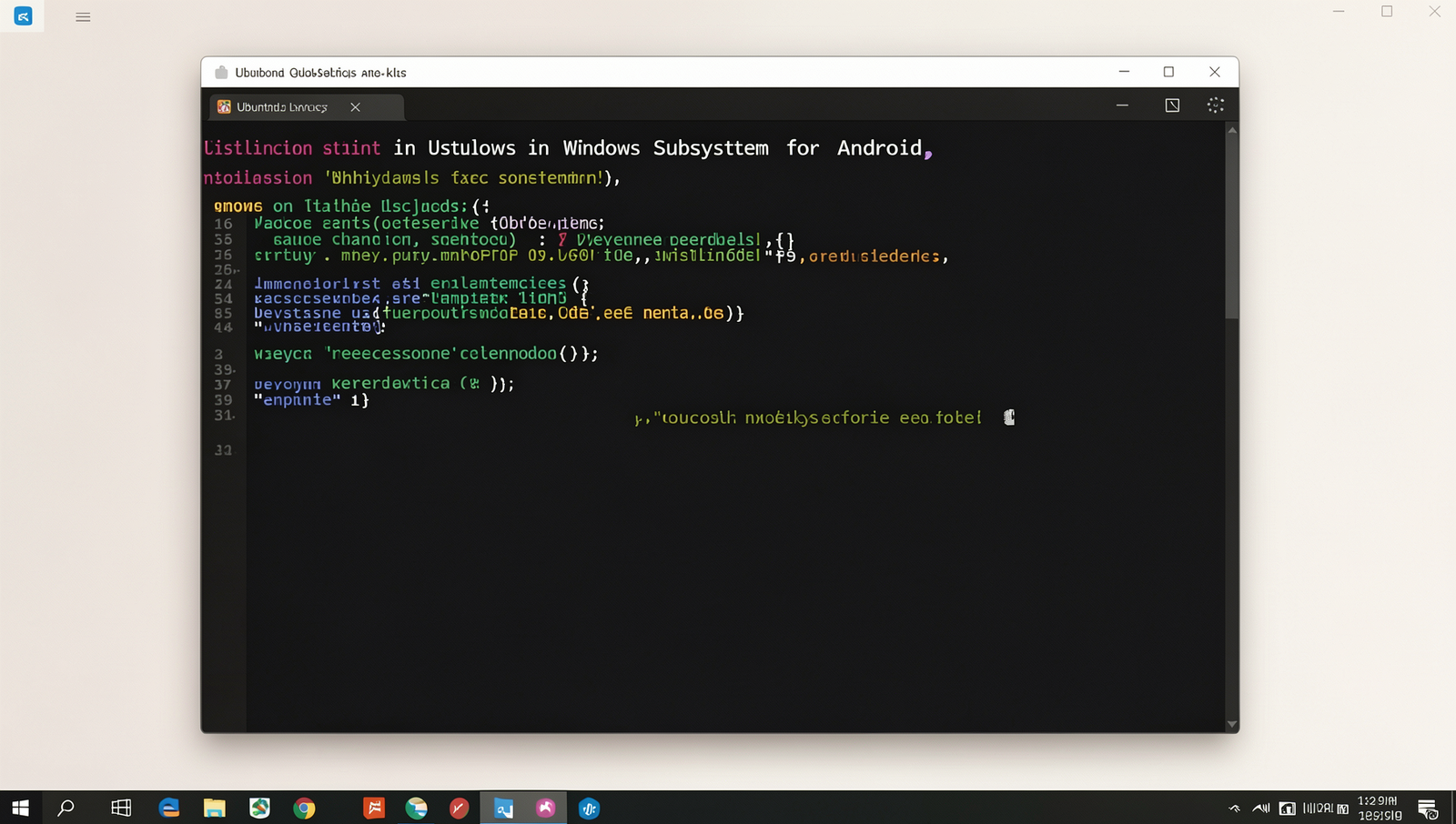 Installation of Windows Subsystem for Android on a realistic computer screen.