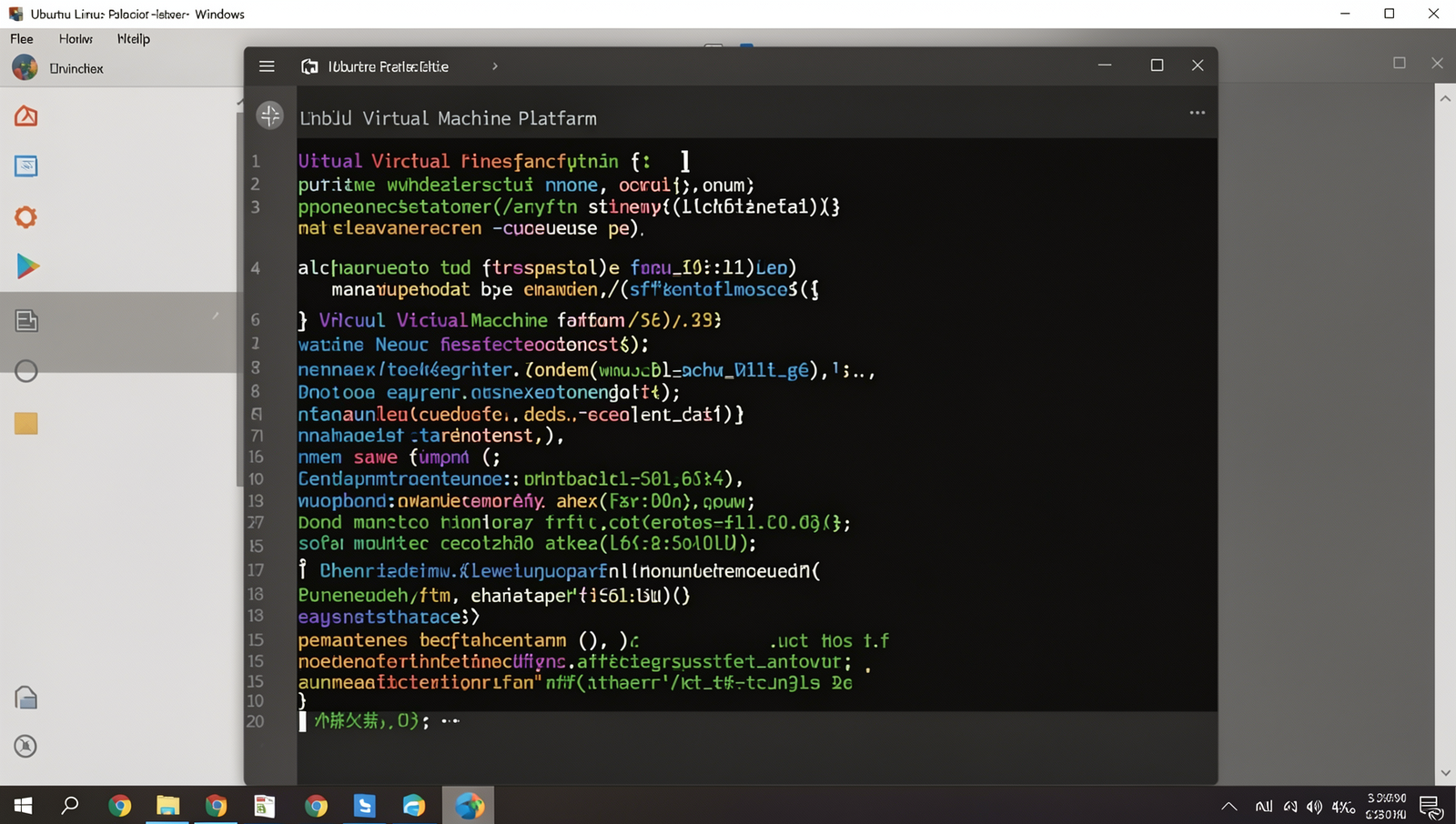 Enabling Virtual Machine Platform on a Windows computer with a Linux desktop interface.