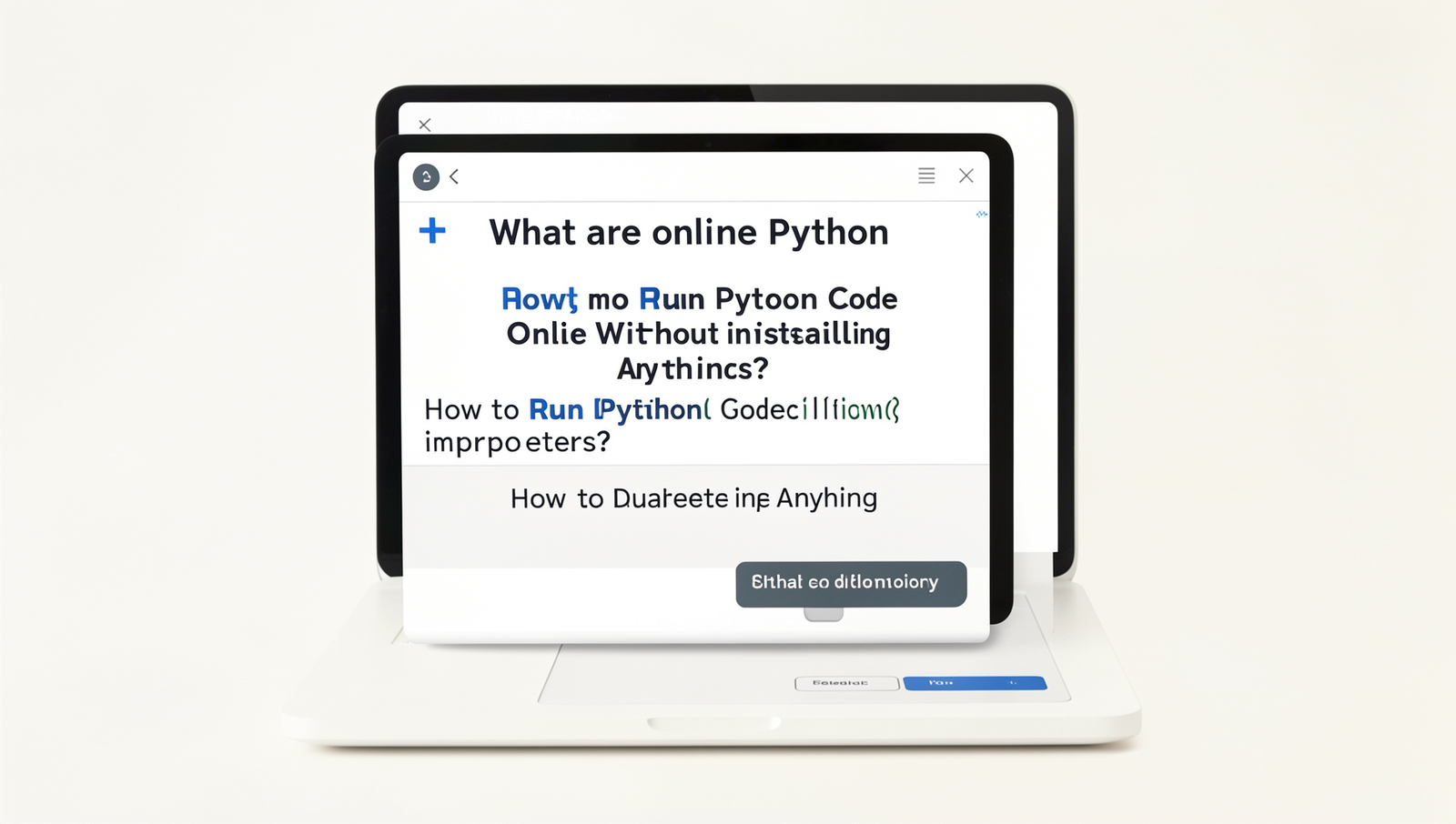 Diagram illustrating online Python interpreters for running code without installation.