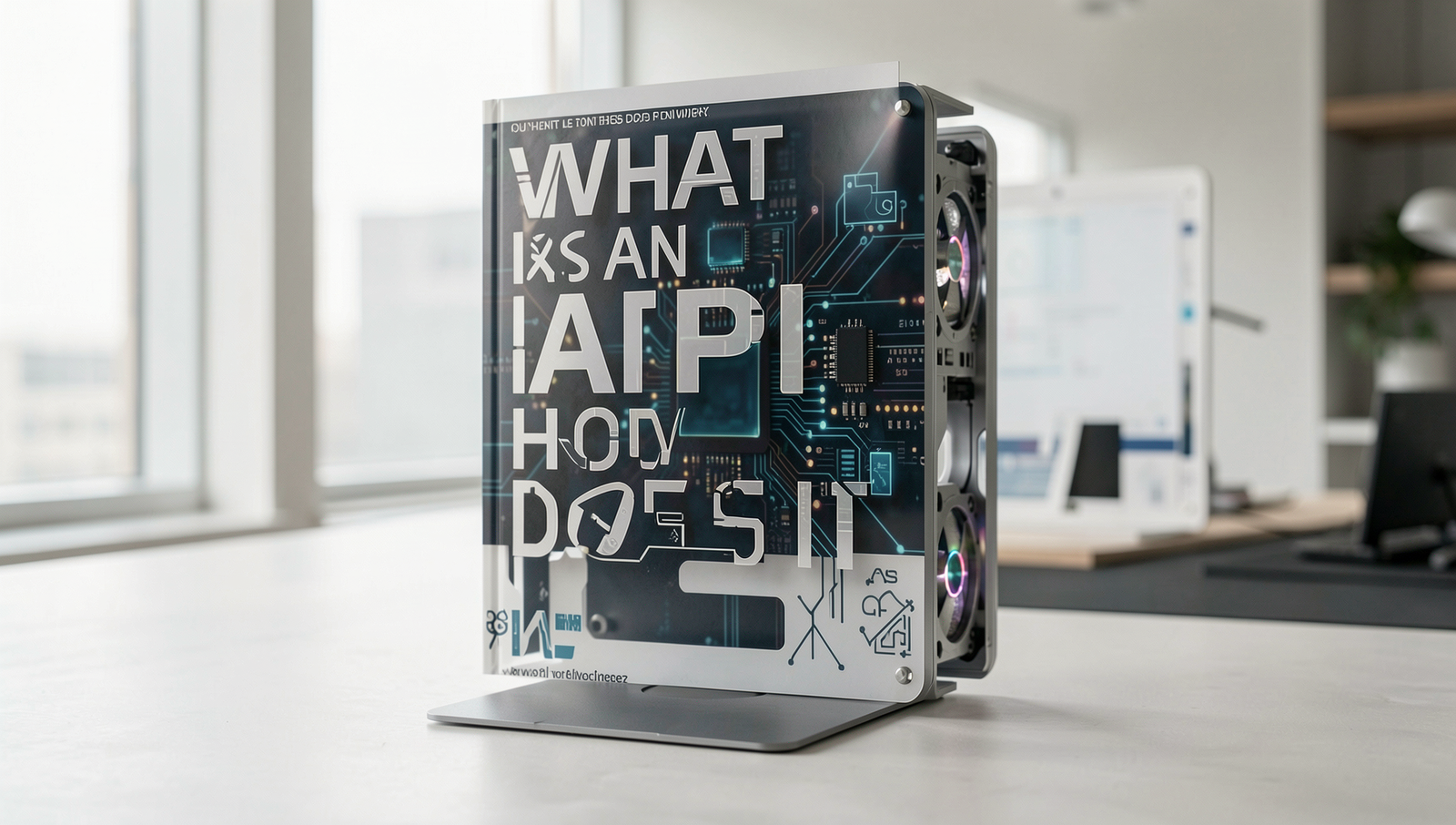 A professional editorial photo illustrating the concept of APIs in a tech environment.